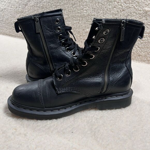 Dr. Martens Size 8 Mace Cappers Cap Toe Polished Wyoming Black main image 2